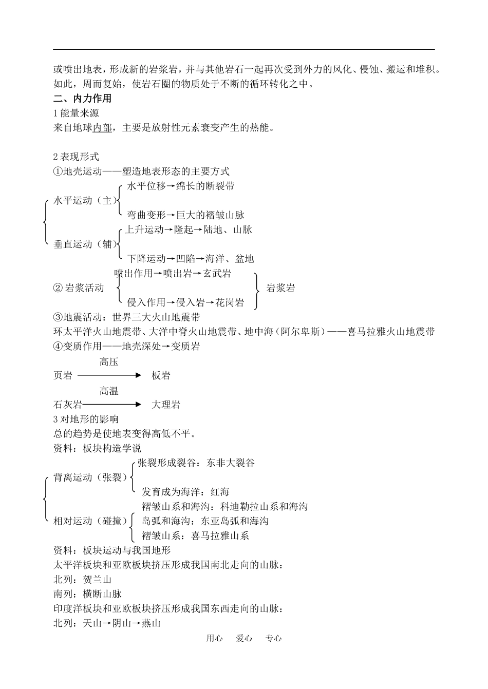 高中地理4.1　营造地表形态的力量 教案3人教版必修1_第2页
