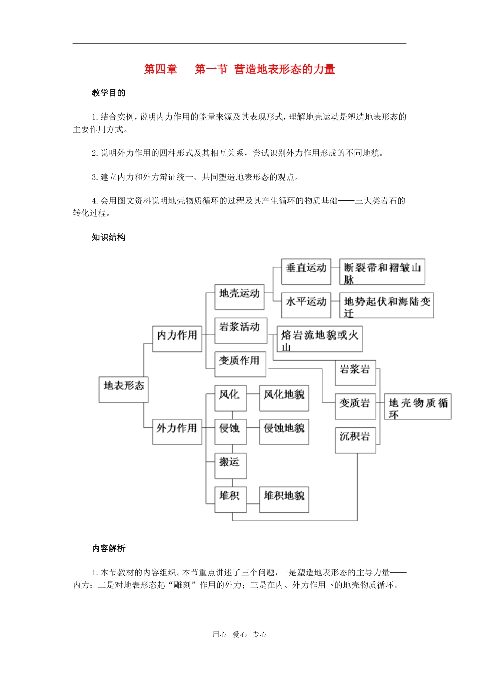 高中地理4.1　营造地表形态的力量 教案2人教版必修1_第1页