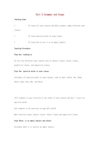 高中英语 Unit2 language-grammar and usage精品教案 牛津译林版必修3