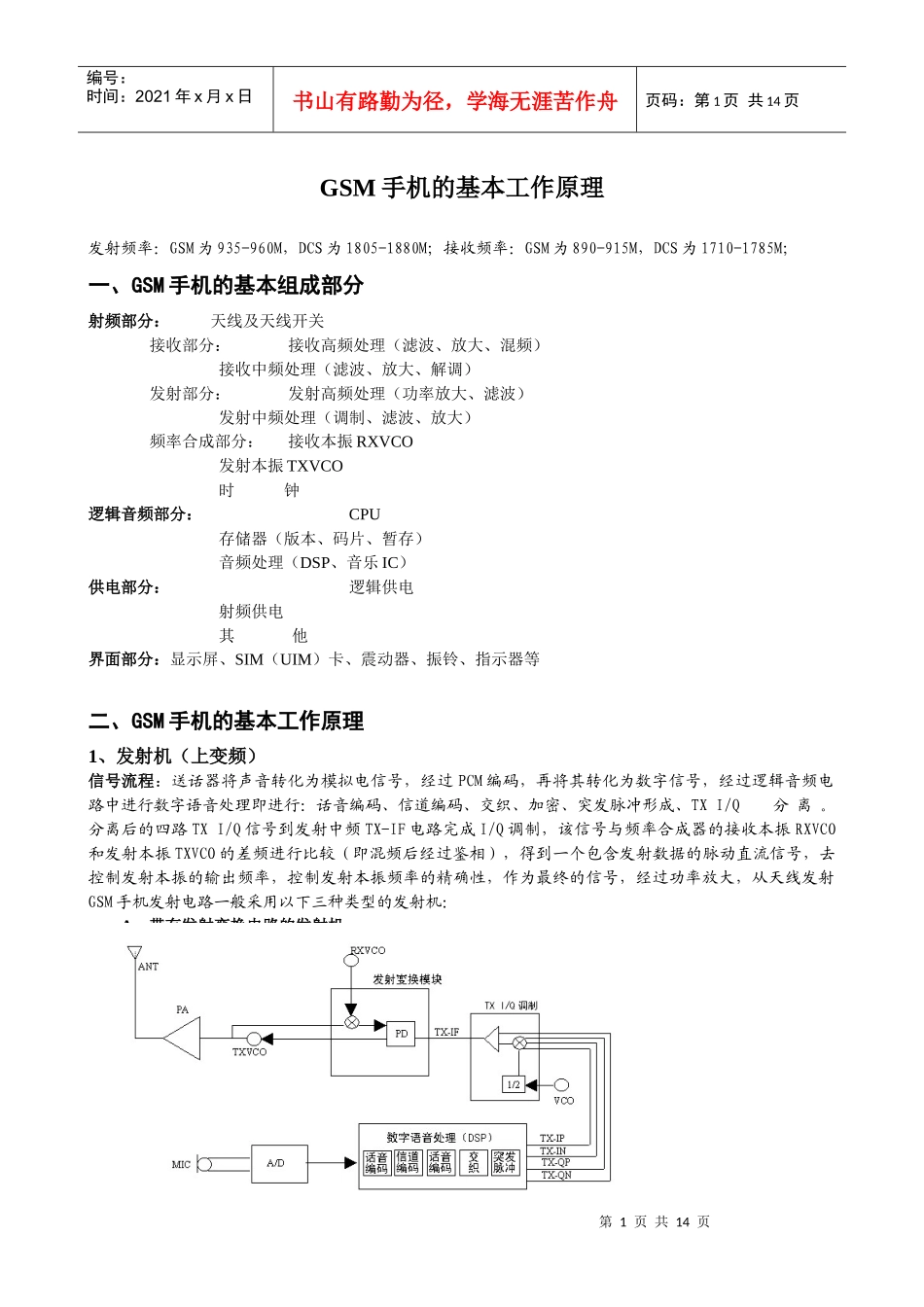 GSM手机的基本工作原理_第1页