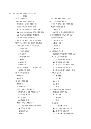 《西方现代景观设计理论与实践》华工风景园林考研笔记 Word 文档 (