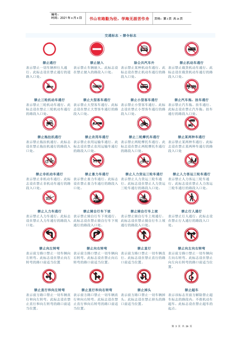 交通标志图片大全_第3页