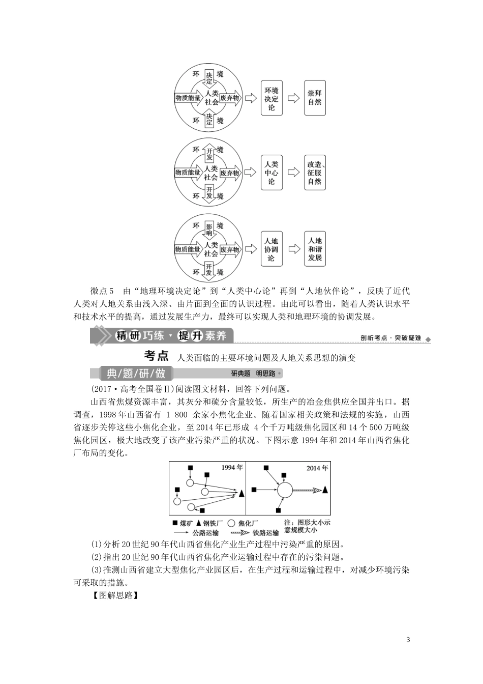 高考地理一轮复习 第八章 人类与地理环境的协调发展 第26讲 人类面临的主要环境问题及人地关系思想的演变教案 湘教版-湘教版高三全册地理教案_第3页