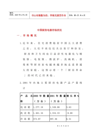 中国厨房电器市场状况(doc19)(1)