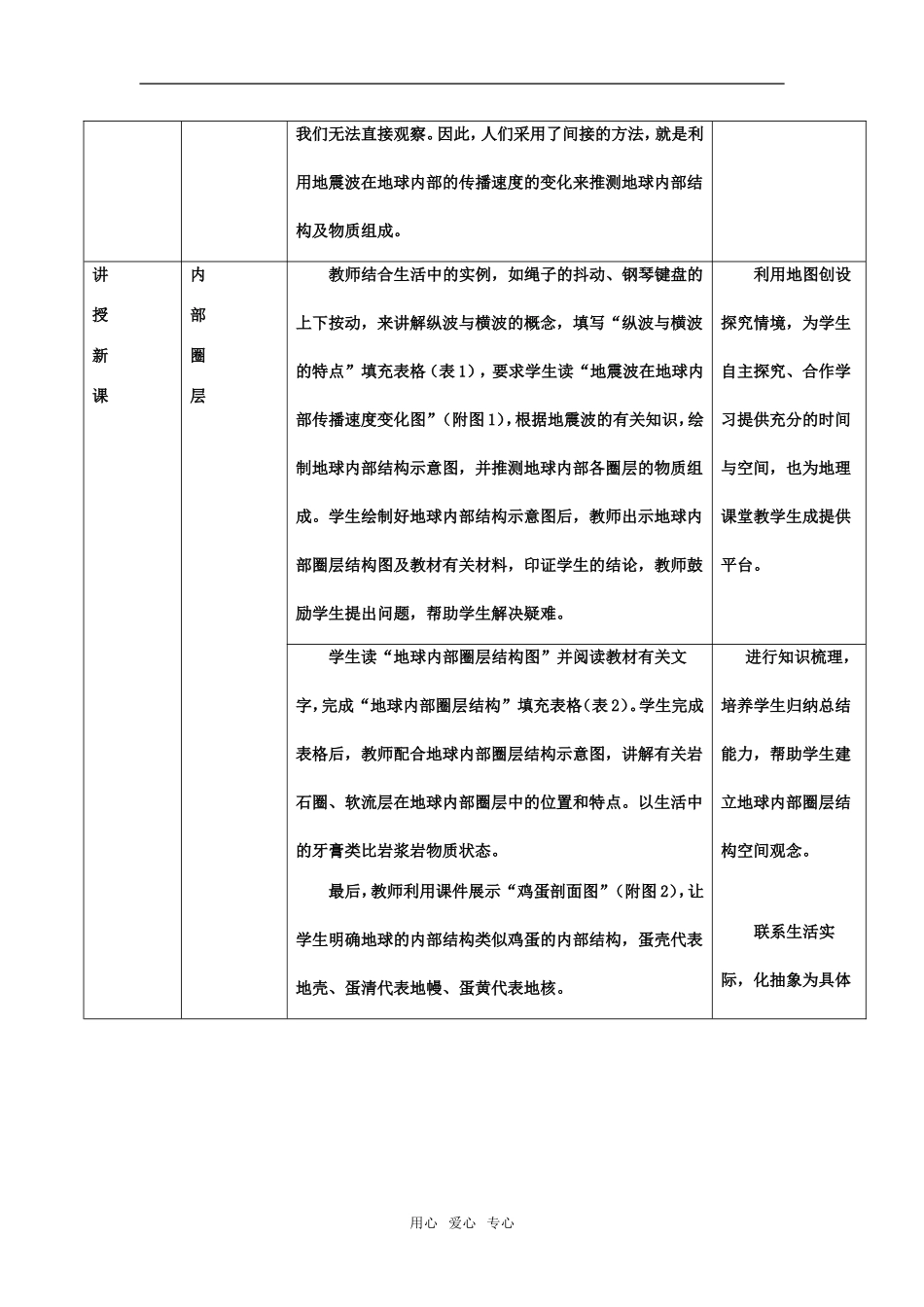 高中地理1.4地球的圈层结构教学设计（北京新课程培训延庆县） 中图版必修1_第3页