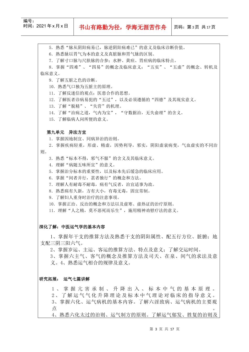 中医药经典著作学习考试大纲_第3页