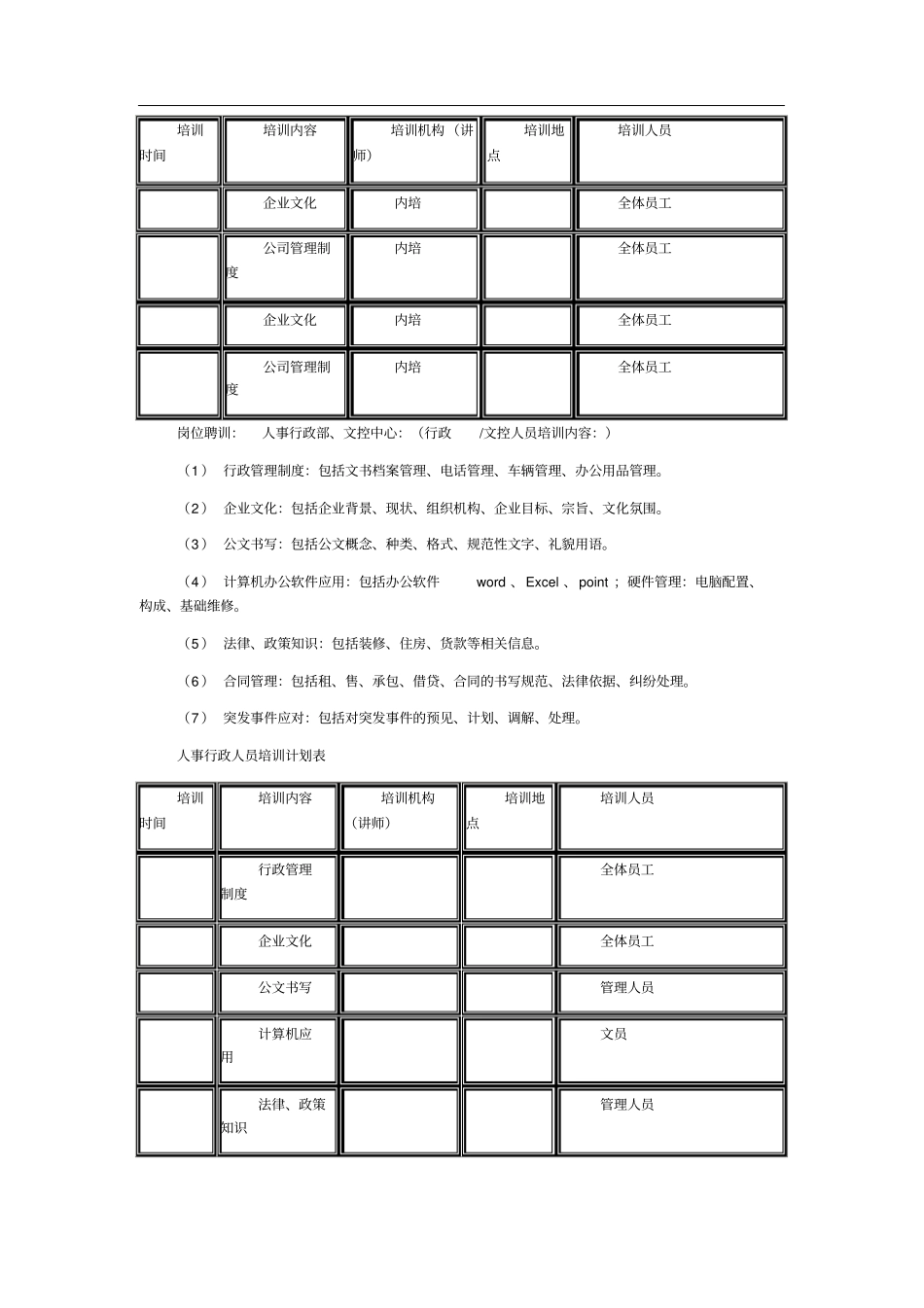 小企业培训计划书_第3页