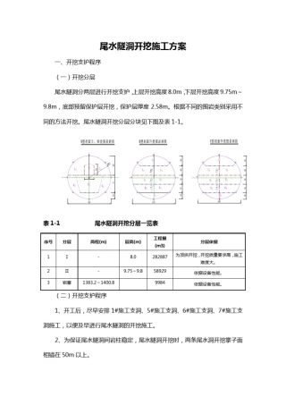 尾水隧洞开挖施工方案
