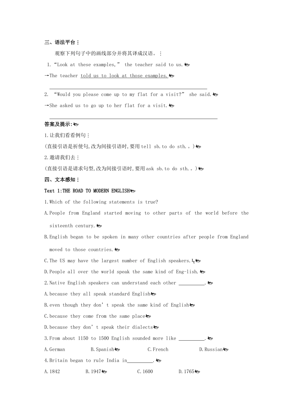 高中英语 Unit2 English around the world新知预习 新人教版必修1_第3页