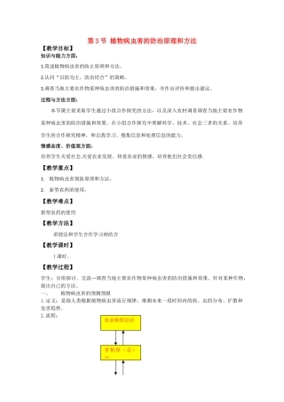 高中生物《植物病虫害的防治原理和方法》教案2 新人教版选修2