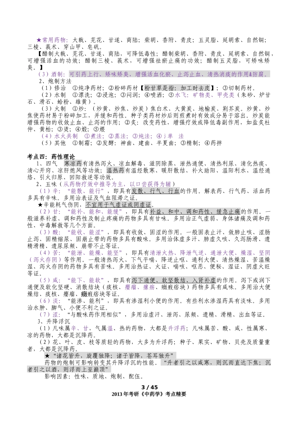 XXXX年研究生入学考试中药学考点精要_第3页