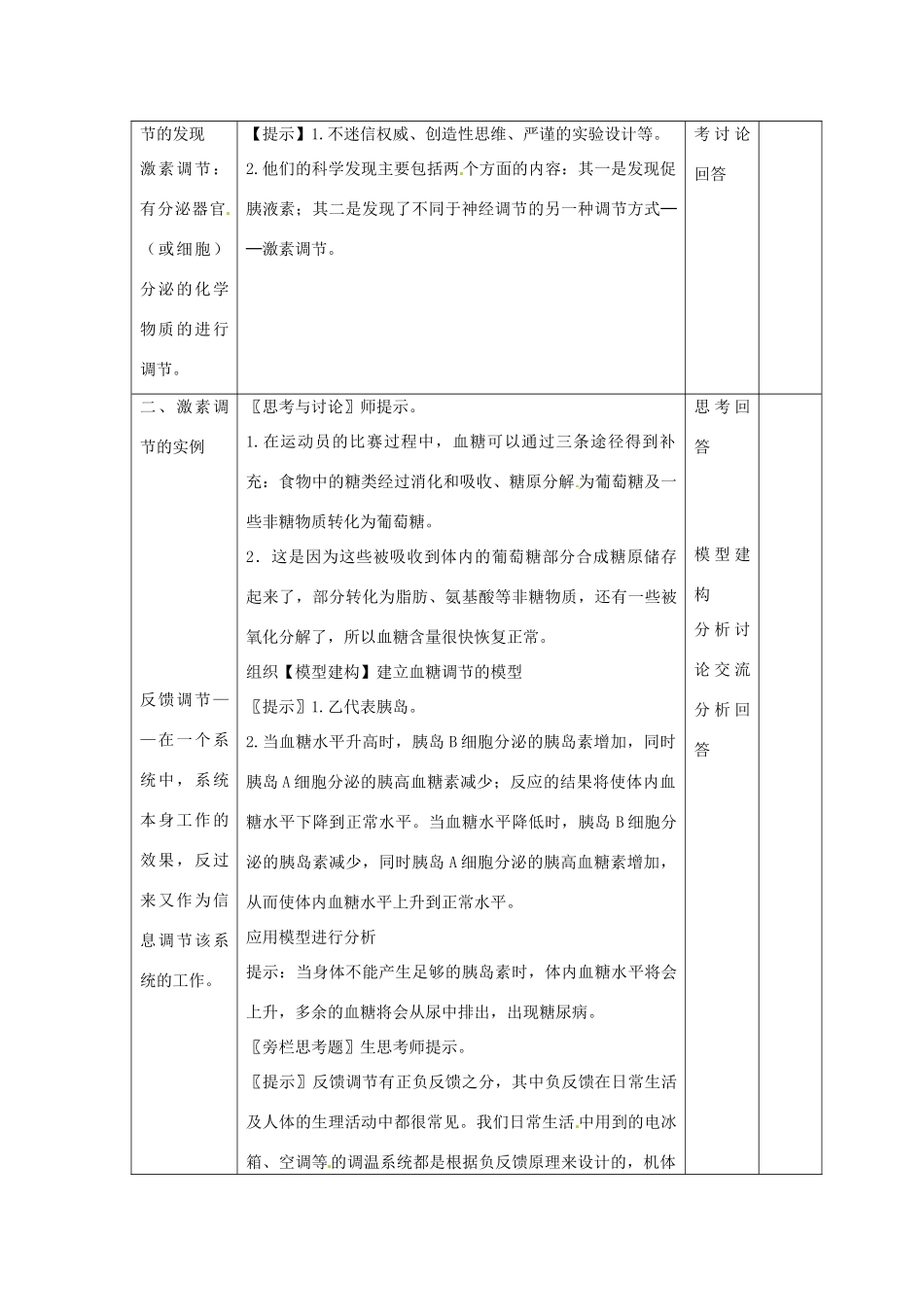 高中生物 2.2《通过激素的调节》教案 新人教版必修3_第2页