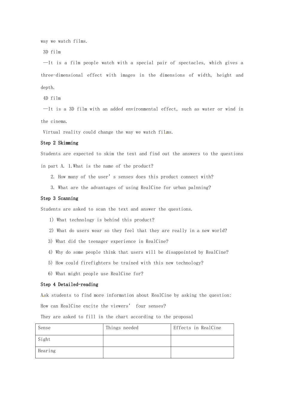 高中英语 Unit 3 Tomorrow’s World Reading教案 牛津译林版必修4-牛津版高一必修4英语教案_第2页