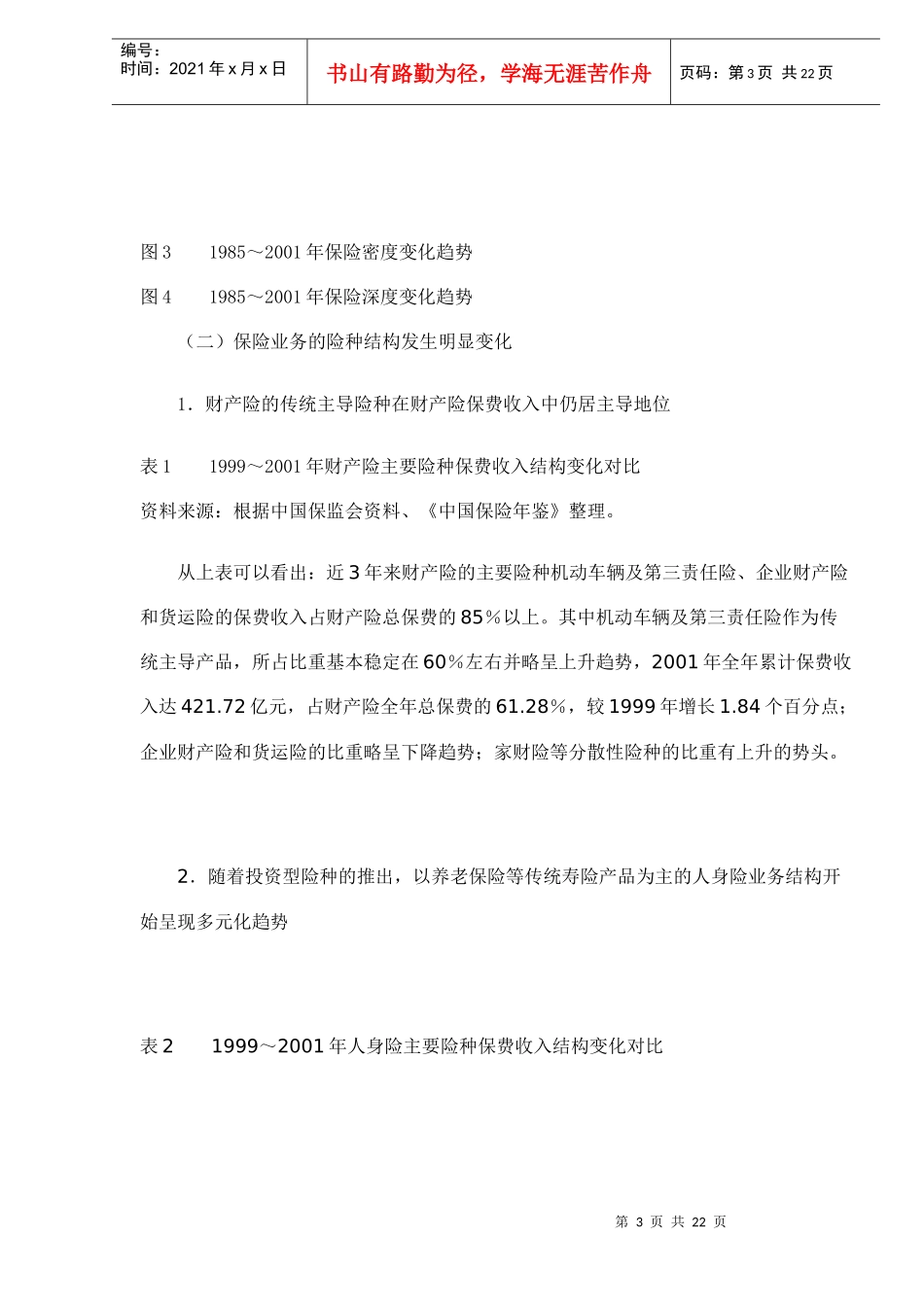 中国保险市场现状及存在的主要问题doc22(1)_第3页