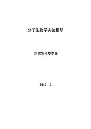 分子生物学实验指导