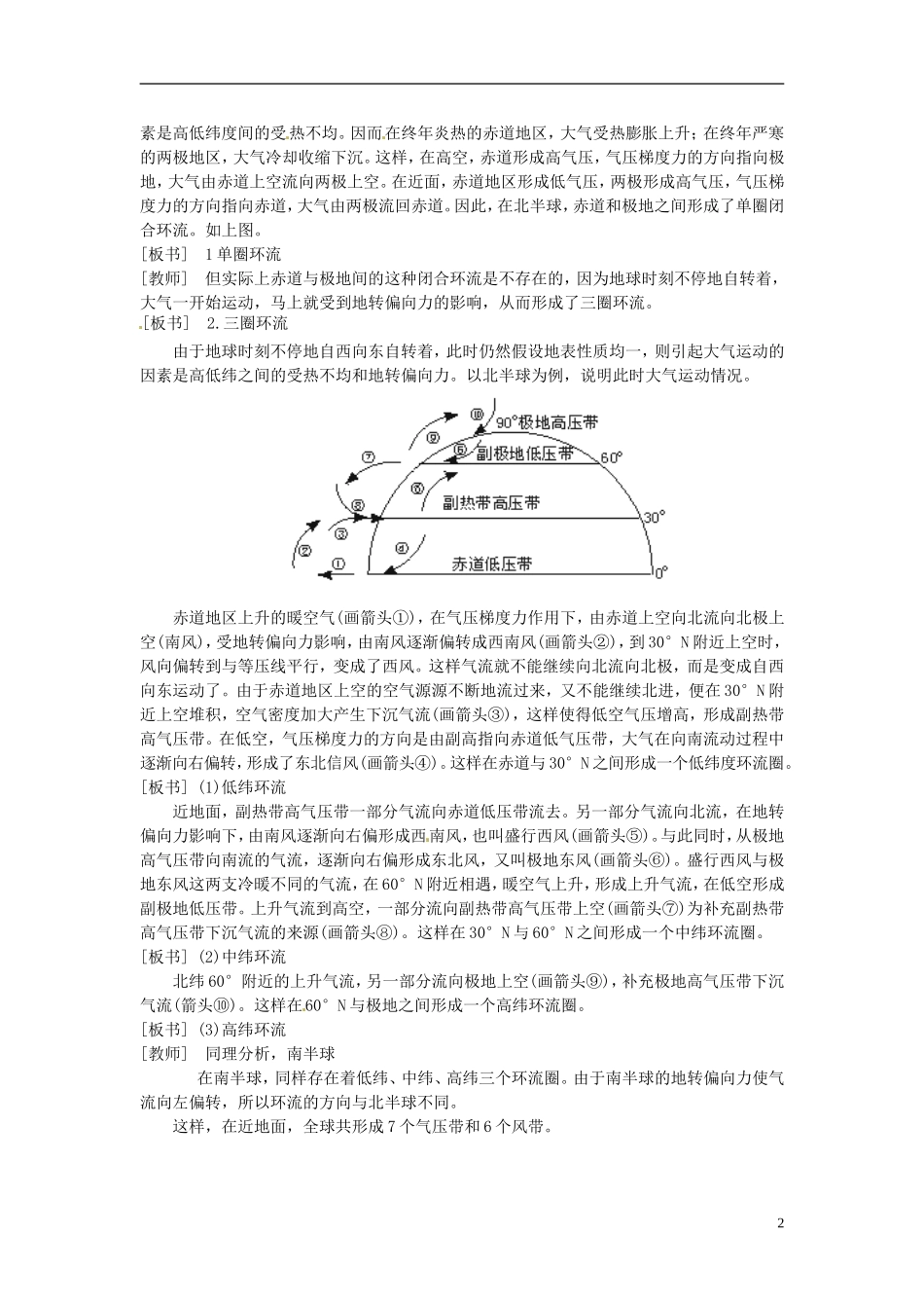 高中地理 气压带和风带2教案 新人教版必修1_第2页