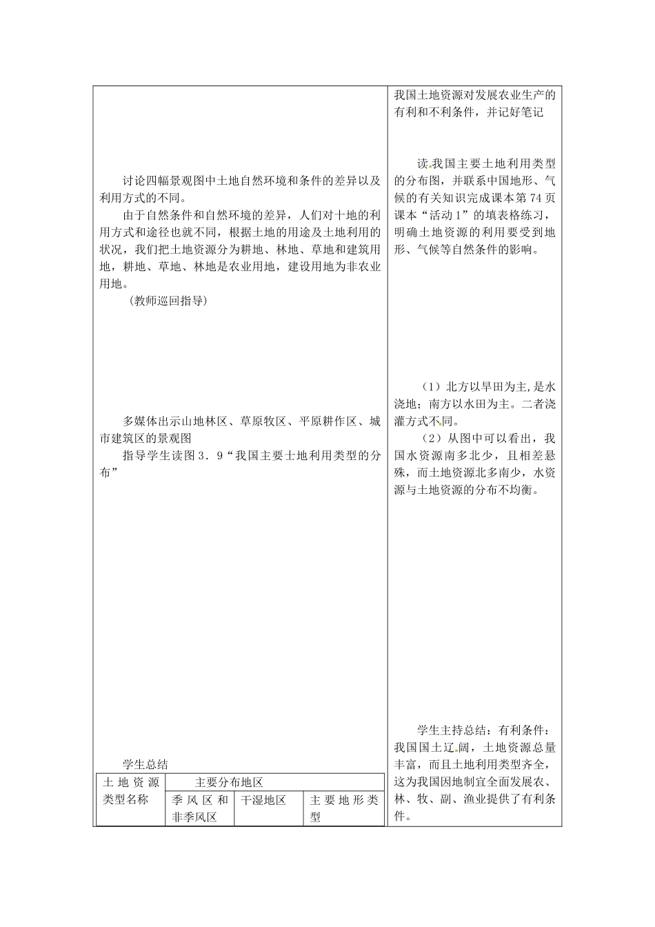 山东省临沂市郯城县八年级地理《土地资源》教案二 新人教版_第2页