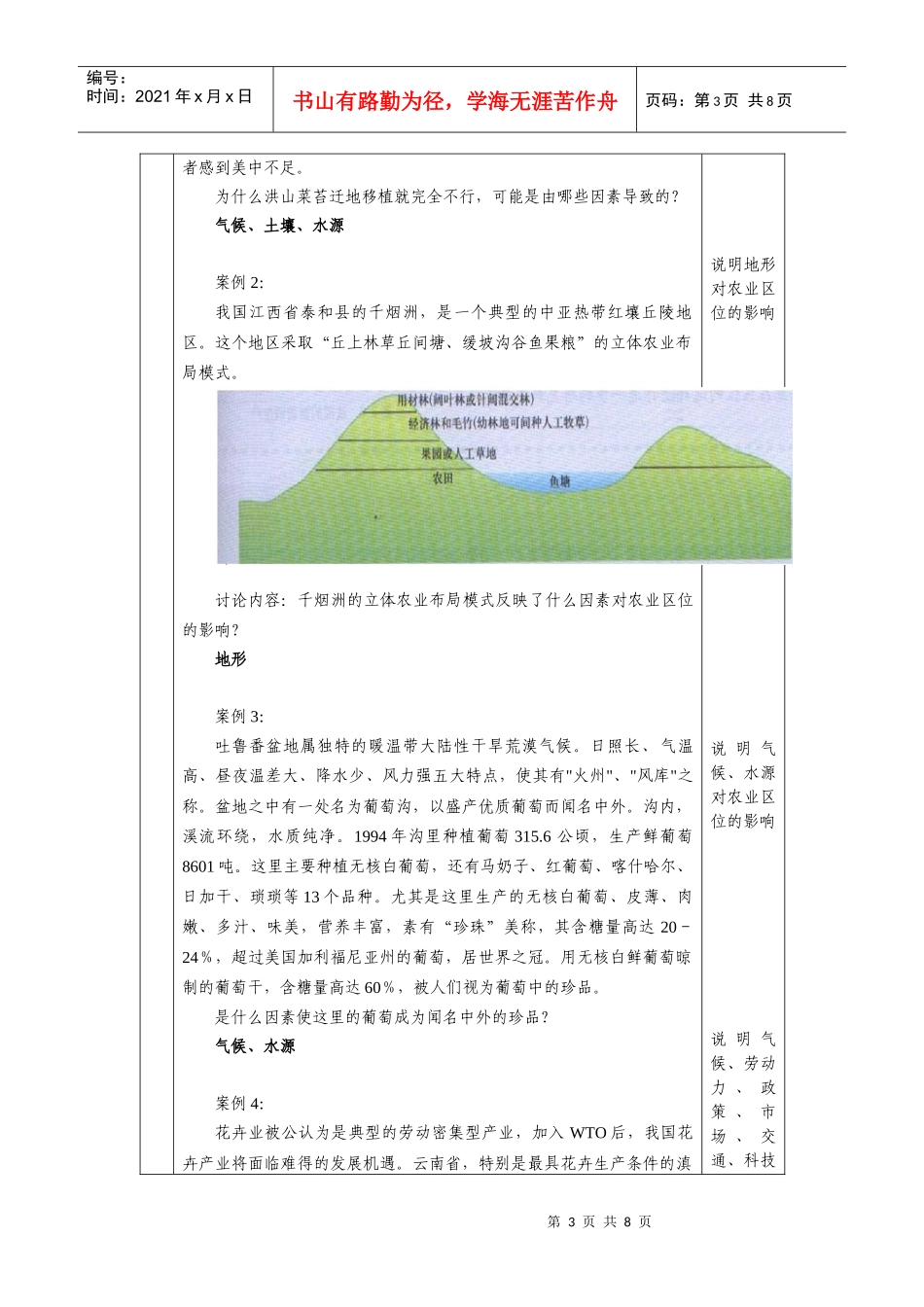 31农业的区位选择教学设计(新课程)_第3页