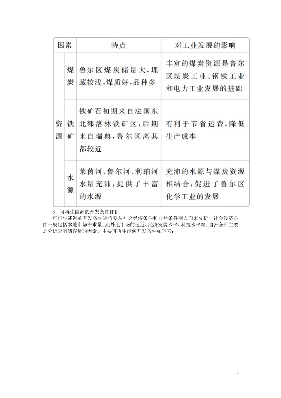 高考地理一轮复习 第2章 区域可持续发展 第5讲 矿产资源合理开发和区域可持续发展教案（含解析）湘教版必修3-湘教版高三必修3地理教案_第3页