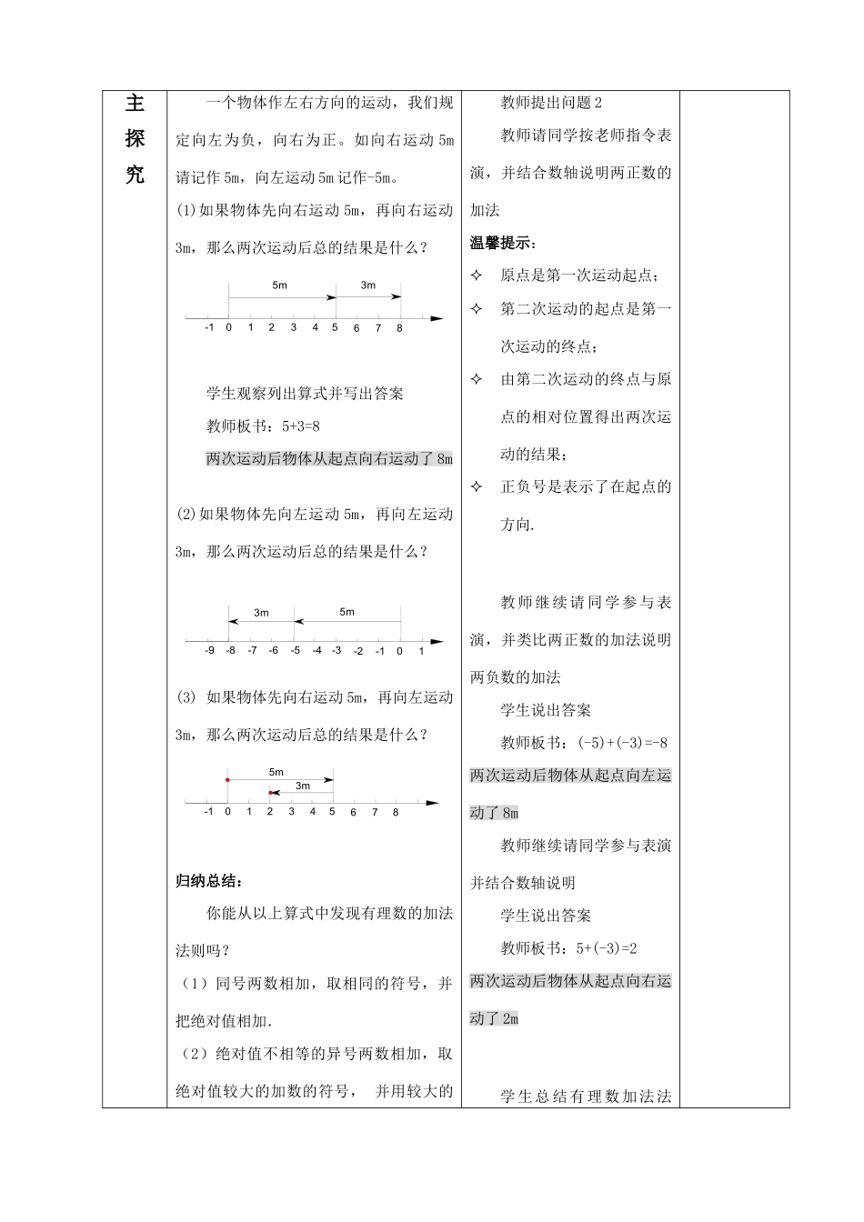 七年级数学上册 有理数的加减教案 新人教版_第2页