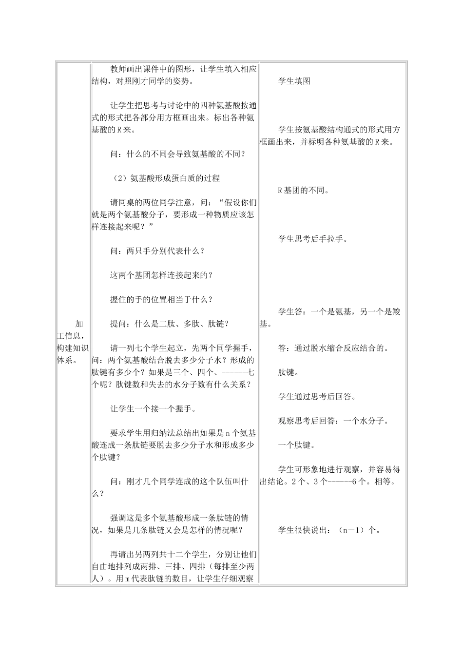 高中生物《生命活动的主要承担着-蛋白质》教学设计 新人教版必修1_第2页