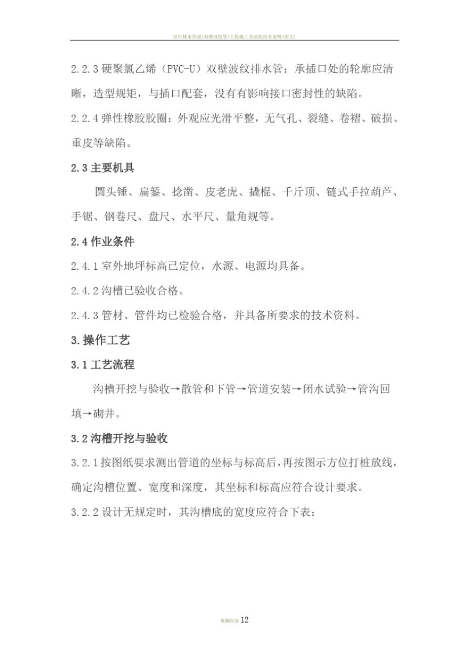 室外排水管道安装工程施工工艺标准_第2页