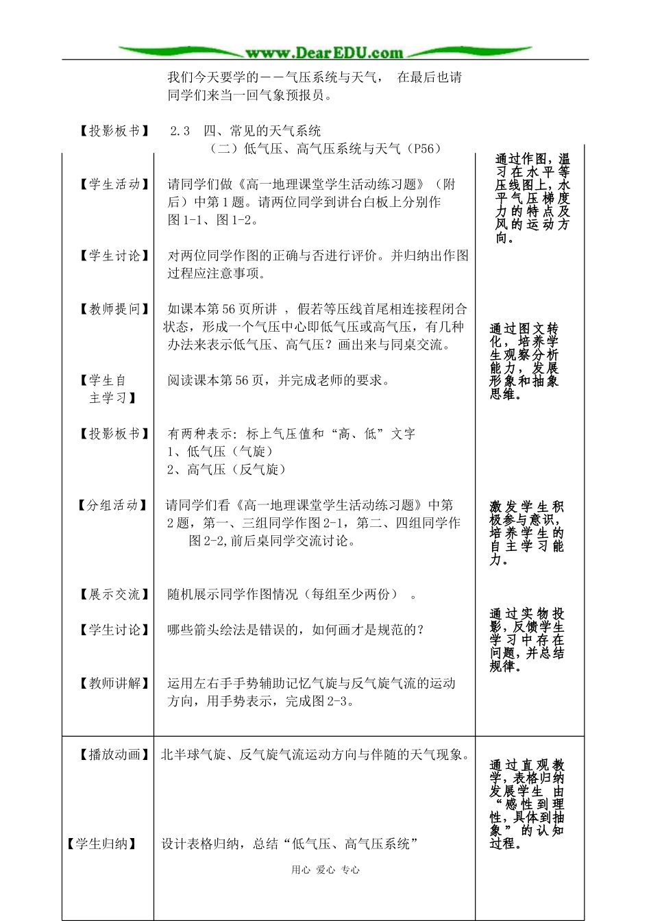 高中地理低气压和高气压系统与天气教案 湘教版 必修1_第2页