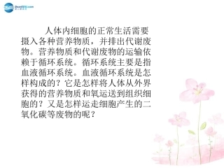 七年级生物下册 第十章 第二节 人体的血液循环课件1 （新版）苏教版