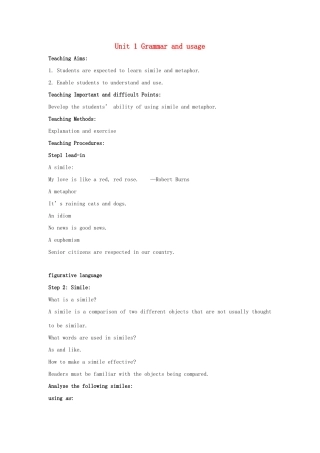 高中英语 Unit 1《Careers and skills-Grammar and Usage》教案1 牛津译林版选修11