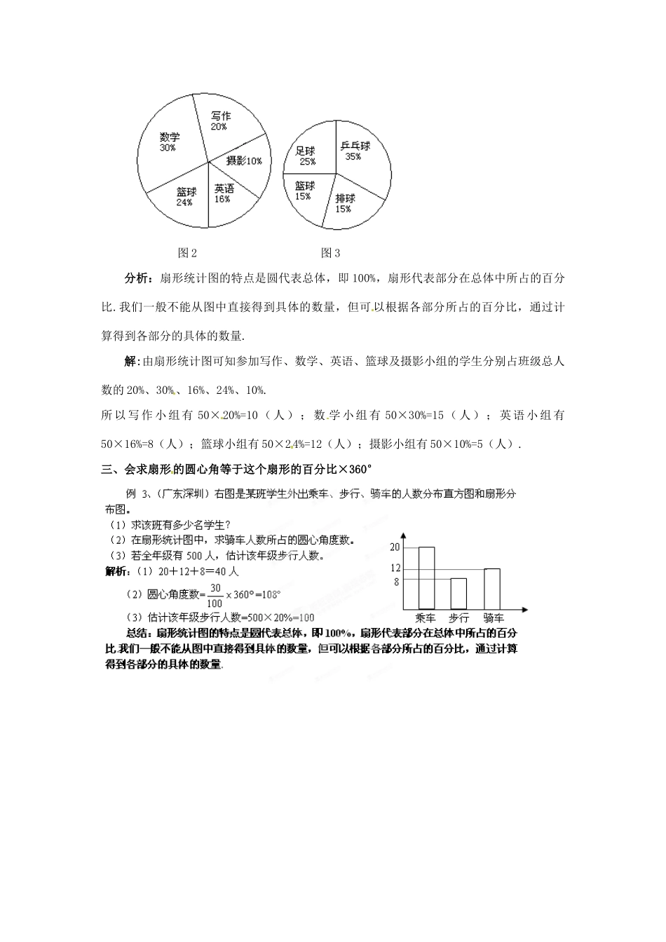 山东省滨州市无棣县埕口中学七年级数学下册 扇形统计图教案 新人教版_第2页