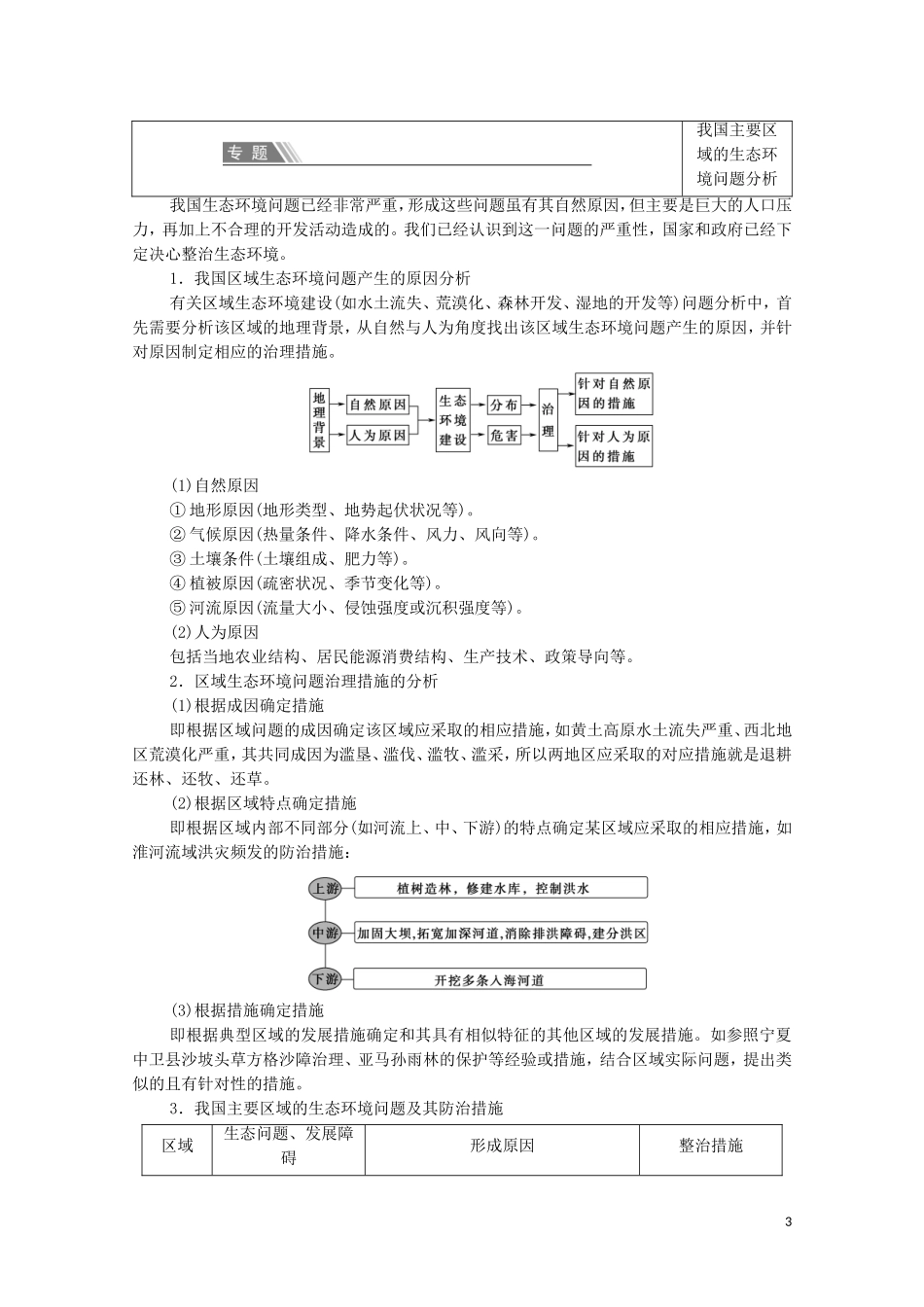 高中地理 第2章 资源、环境与区域发展 章末小结与测评教案 新人教版选择性必修2-新人教版高中选择性必修2地理教案_第3页