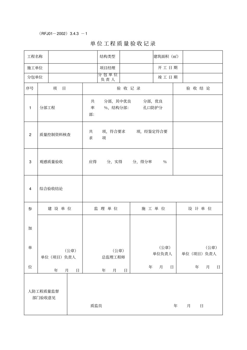 人防分部工程质量验收记录表_第2页