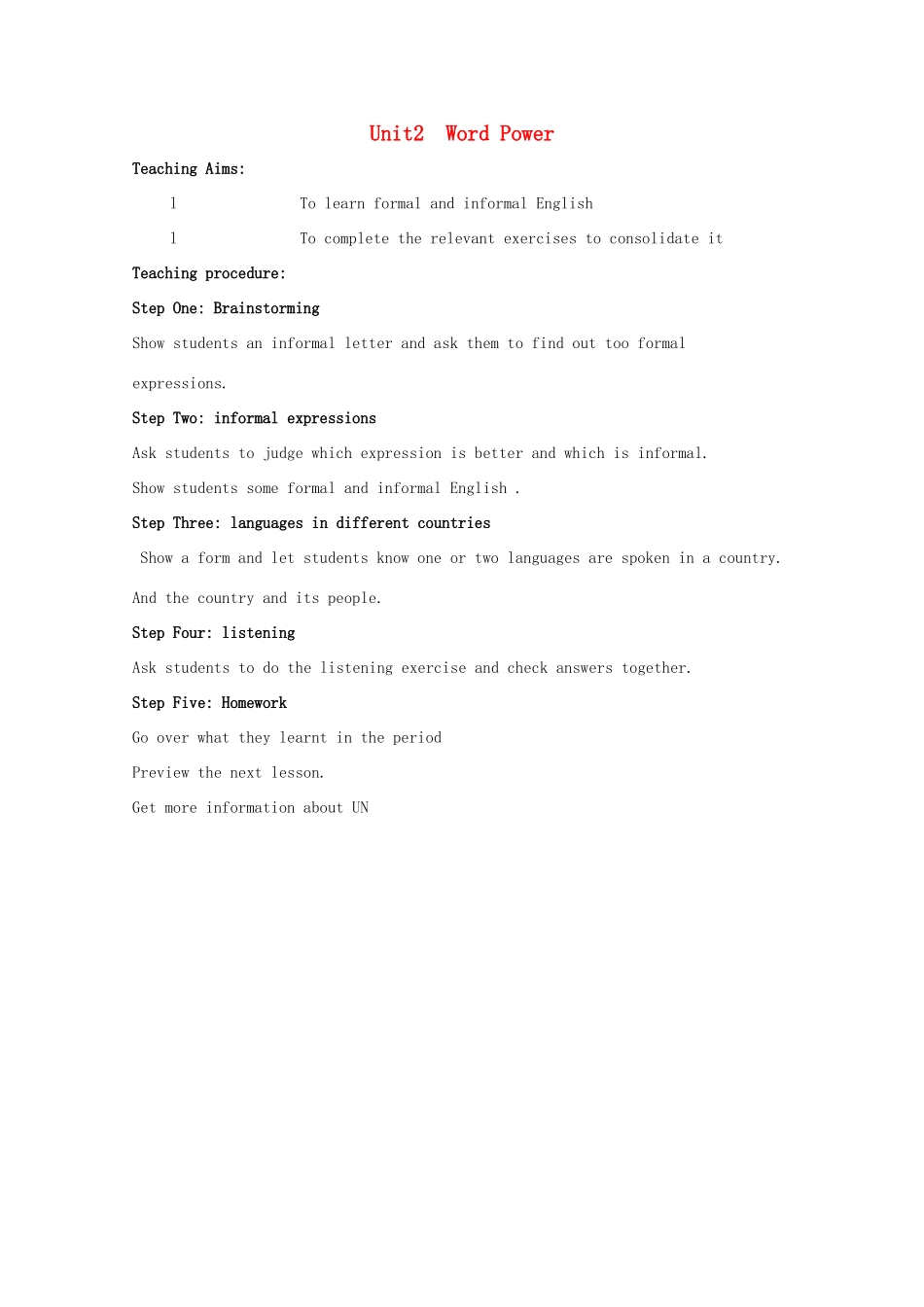 高中英语 Unit2language-word power教案 牛津译林版必修3_第1页