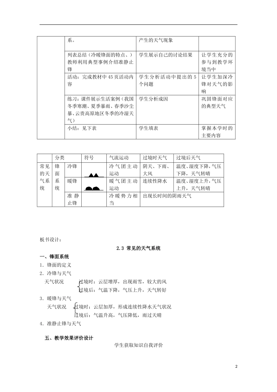 高中地理 《常见的天气系统》教案9 新人教版必修1_第2页