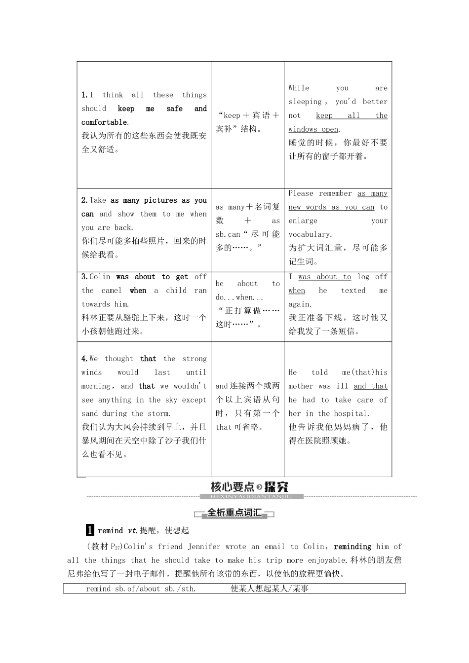 高中英语 Unit 2 Wish you were here Section Ⅳ Language points（Ⅱ）（Word powerGrammar and usage  Task）（教师用书）教案 牛津译林版必修2-牛津版高一必修2英语教案_第2页