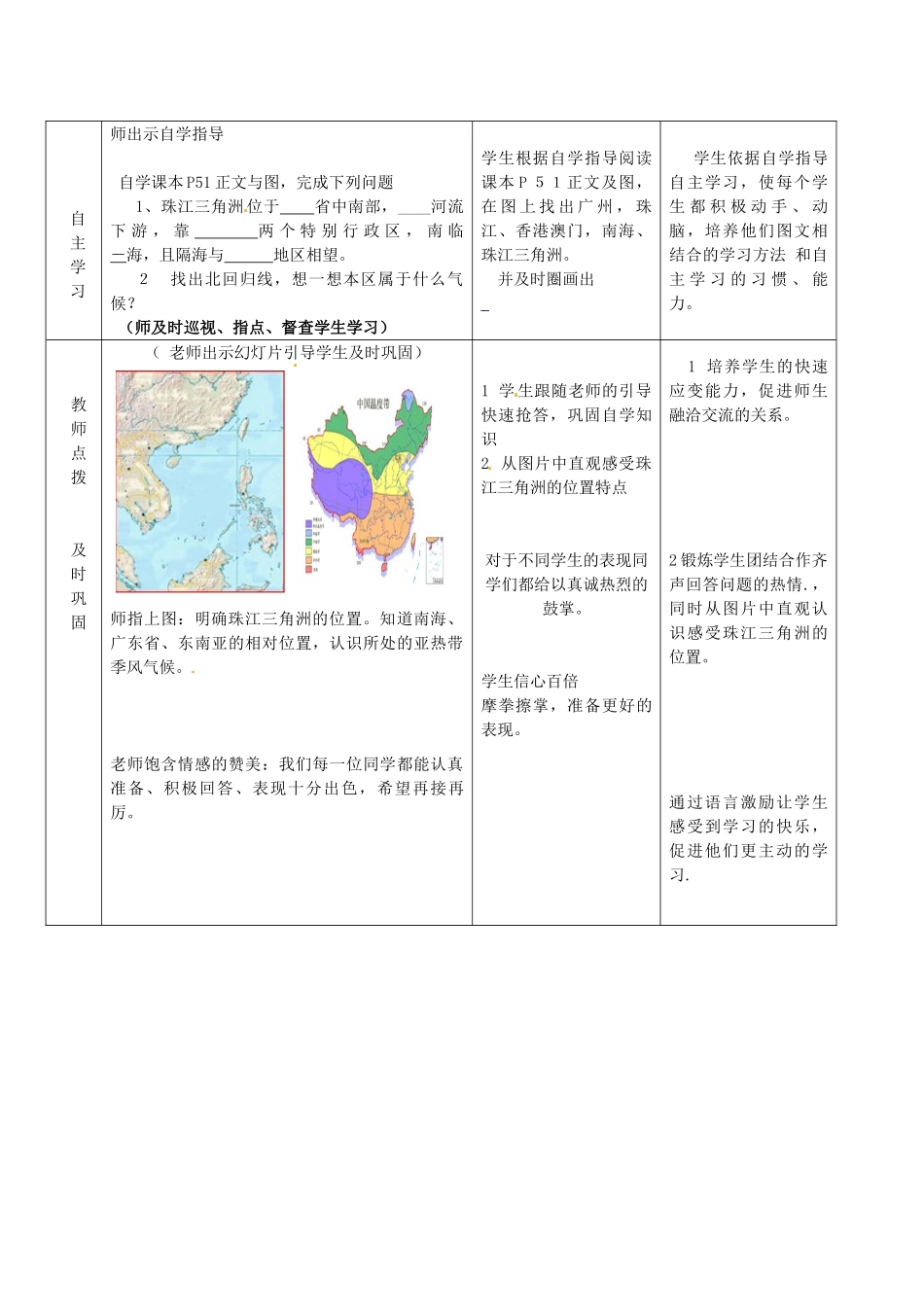 山东省滕州市大坞镇大坞中学八年级地理下册 第七章 第三节 珠江三角洲和香港澳门特别行政区（第1课时）教案 新人教版_第2页