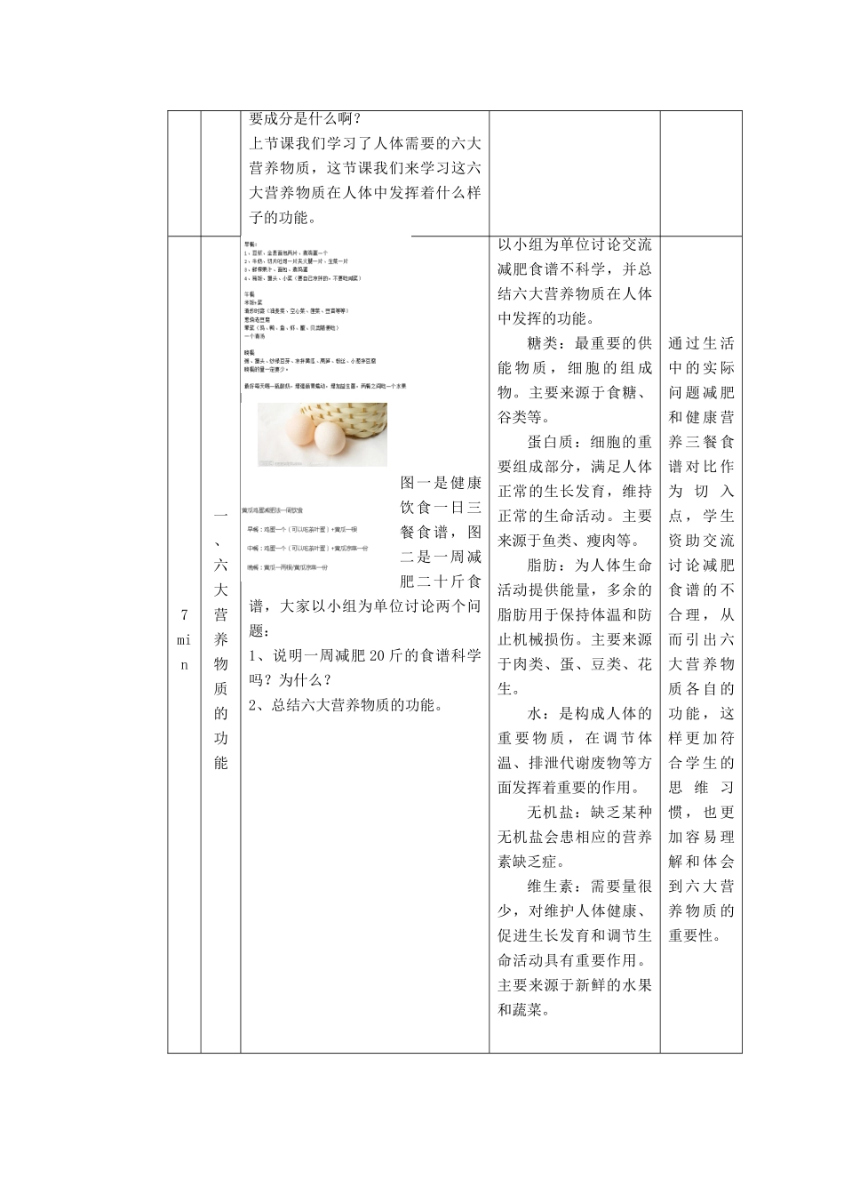 秋七年级生物下册 9.1 人体需要的主要营养物质（第2课时）教学设计 （新版）苏教版-（新版）苏教版初中七年级下册生物教案_第2页