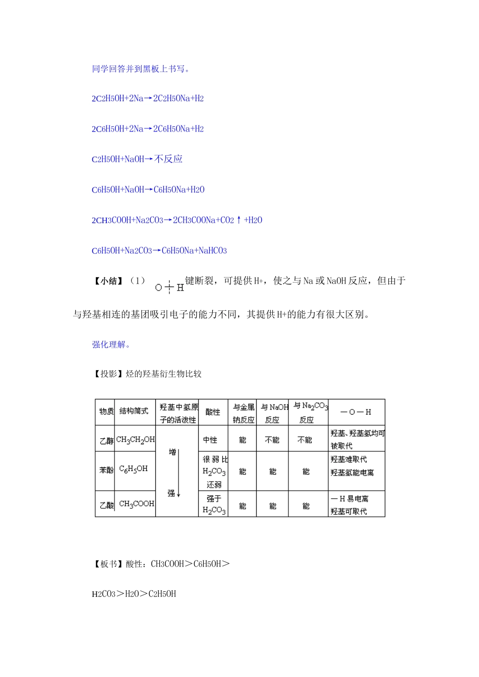 高中生物基官能团的性质与有机物的脱水反应复习教案_第3页