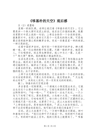 《哆基朴的天空》观后感 