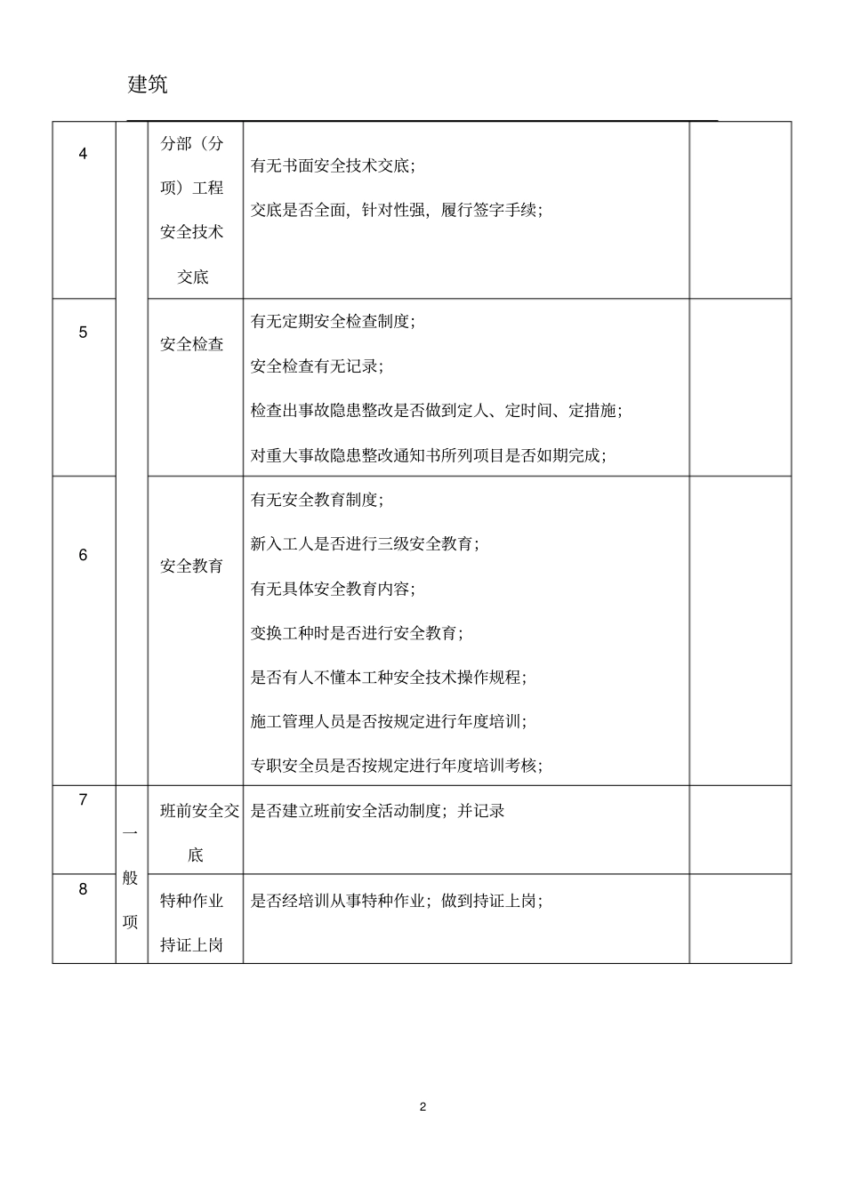 安监站建筑工程施工安全检查细则_第2页