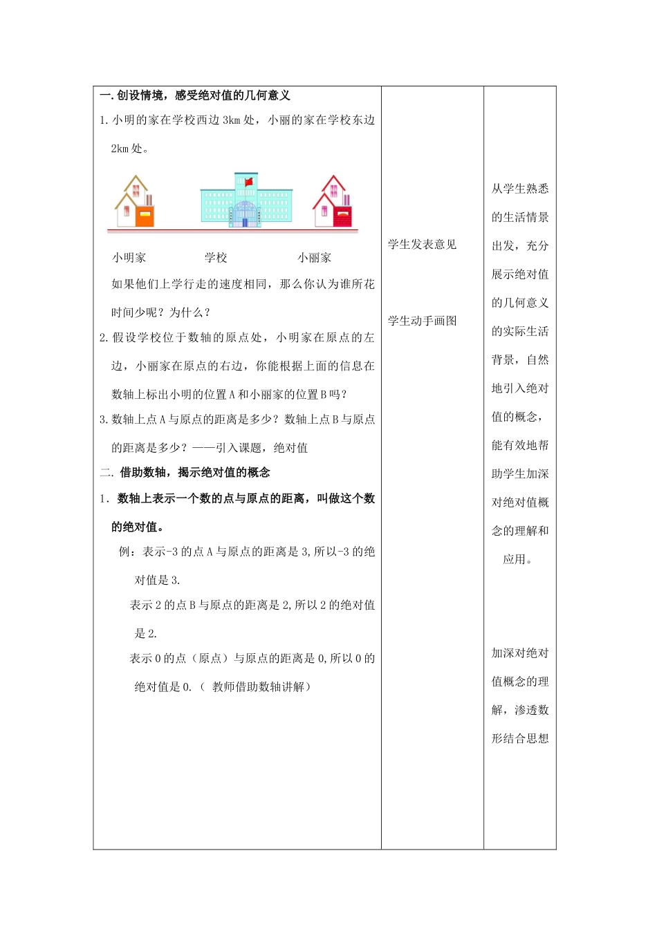 七年级数学上册：2.3绝对值与相反数教案（一）（苏科版）_第2页