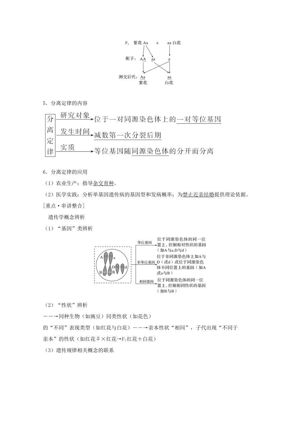 高考生物总复习 第13讲 基因的分离定律教案 苏教版-苏教版高三全册生物教案_第3页