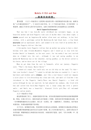 高中英语 Module 6 Old and New英美文化欣赏（教师用书）教案 外研版必修3-外研版高一必修3英语教案