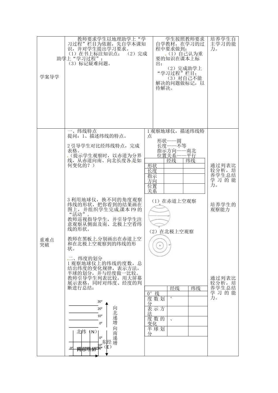 山东省滕州市洪绪中学八年级地理上册《1.2 地球仪和经纬网》教案 商务星球版_第2页