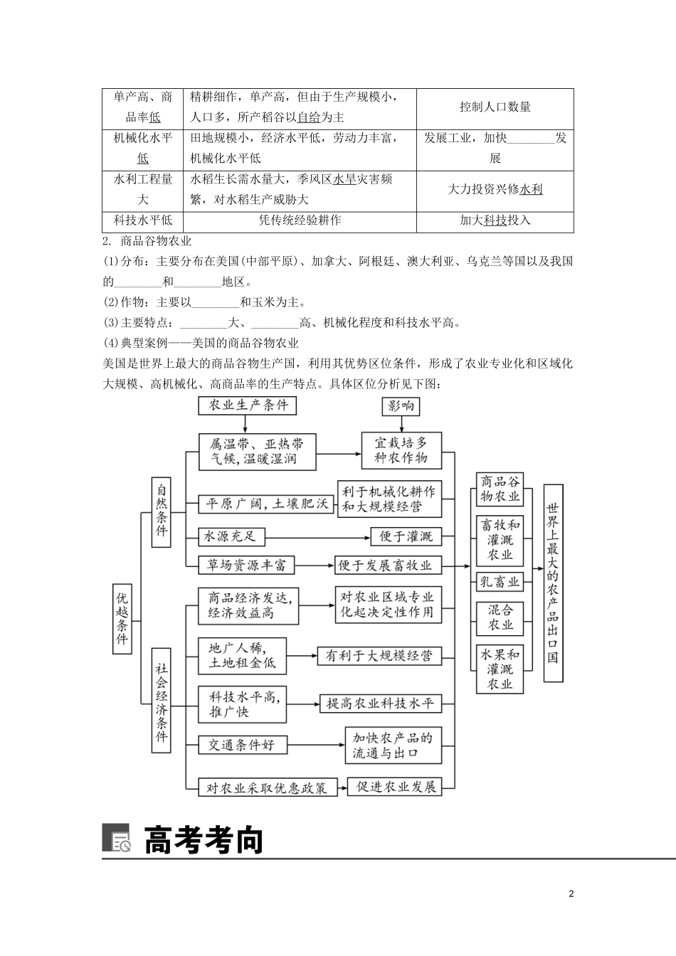 （锁定高考）高考地理一轮总复习 第九章 农业地域的形成与发展 第2讲 农业地域类型讲义（含解析）新人教版-新人教版高三全册地理教案_第2页