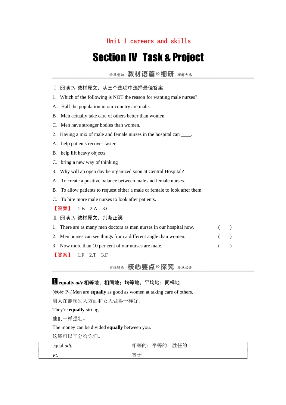 高中英语 Unit 1 careers and skills Section Ⅳ Task  Project（教师用书）教案 牛津译林版选修11-牛津版高三选修11英语教案_第1页