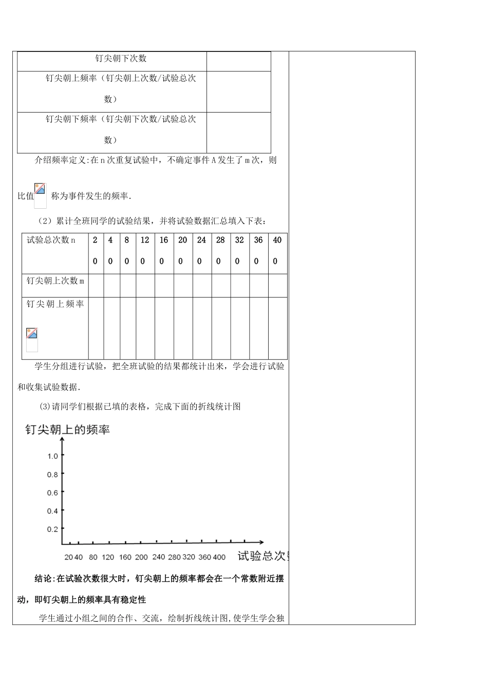 七年级数学下册《6.2 频率的稳定性（一）》教学设计 （新版）北师大版-（新版）北师大版初中七年级下册数学教案_第2页