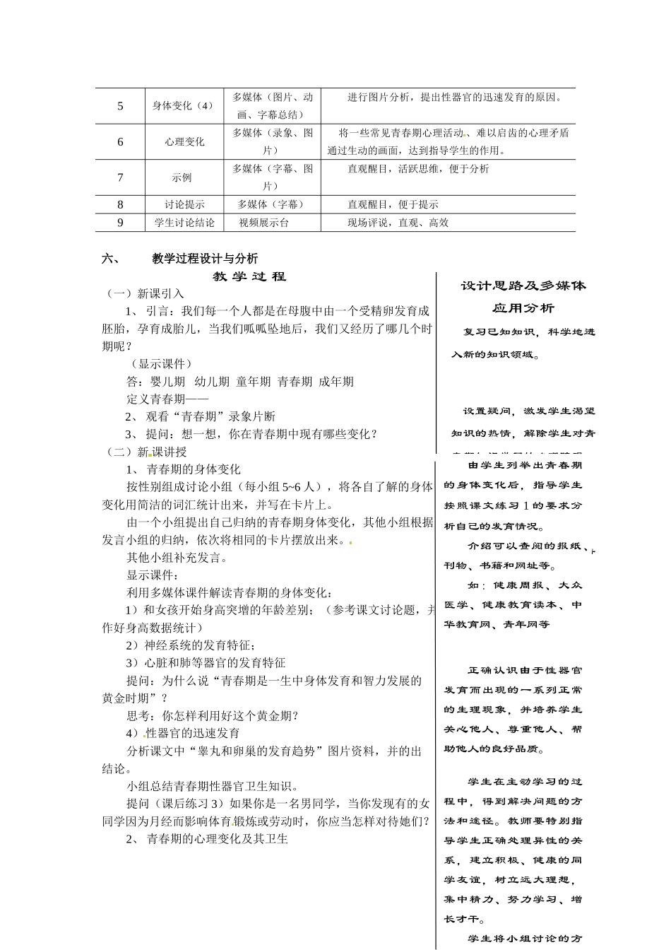 七年级生物下册82 人的生长发育和青春期（教案）苏科版_第2页
