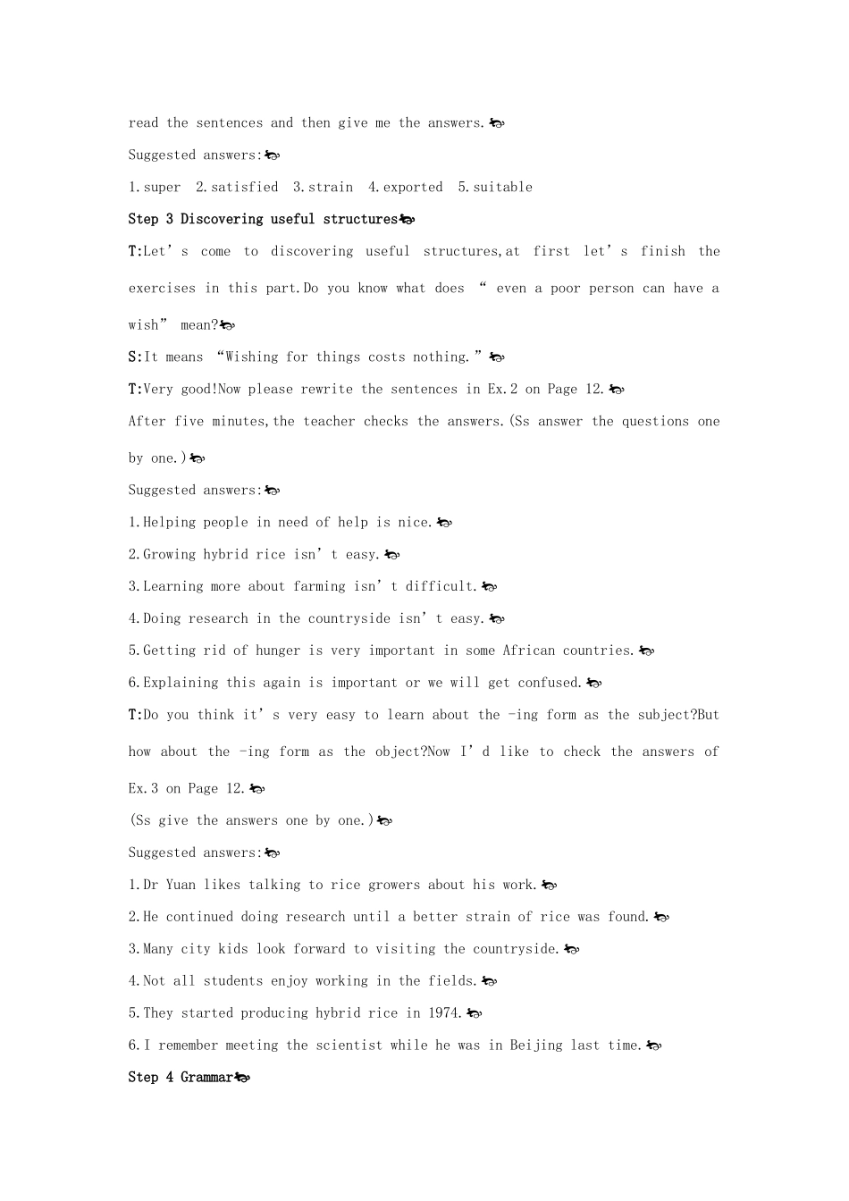 高中英语 Unit 2《Working the land-Period2 Learning about Language》教案 新人教版必修4_第3页