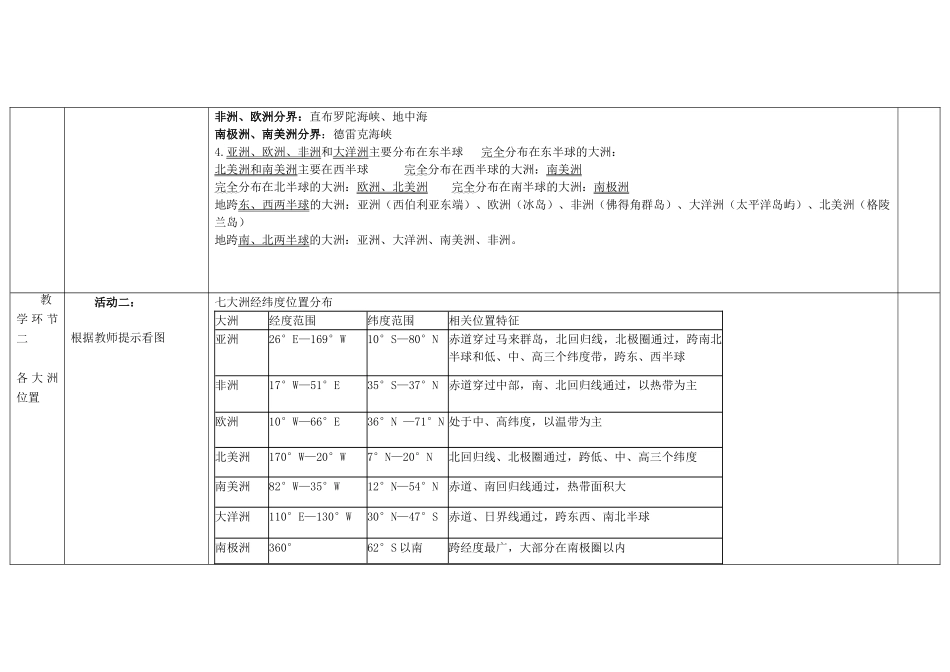 高中地理上学期第二周《陆地和海洋》教学设计-人教版高中全册地理教案_第3页